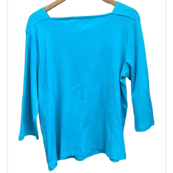 Chico’s size small 100% cotton square neckline ultimate tee - Picture 3 of 7